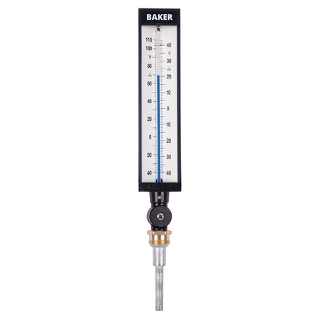 BAKER INSTRUMENTS 9VU35-115 Industrial Thermometer, 40 to 110 deg F (-40 to 43 deg C) 9VU35-115